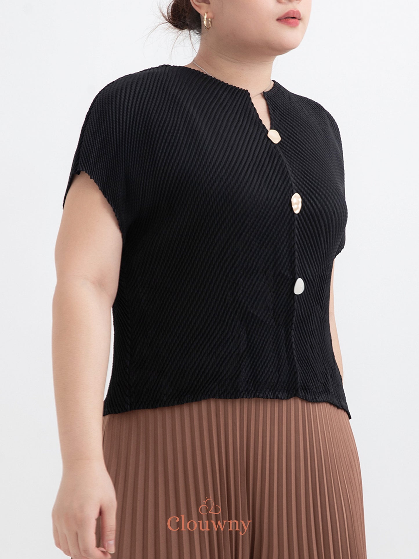 Spire Pleats Blouse - Black