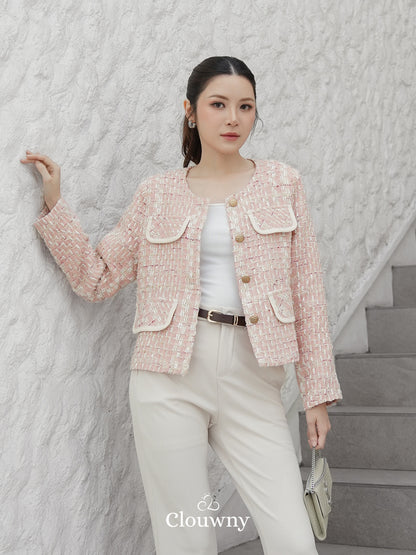 Geya Tweed Blazer - Pink