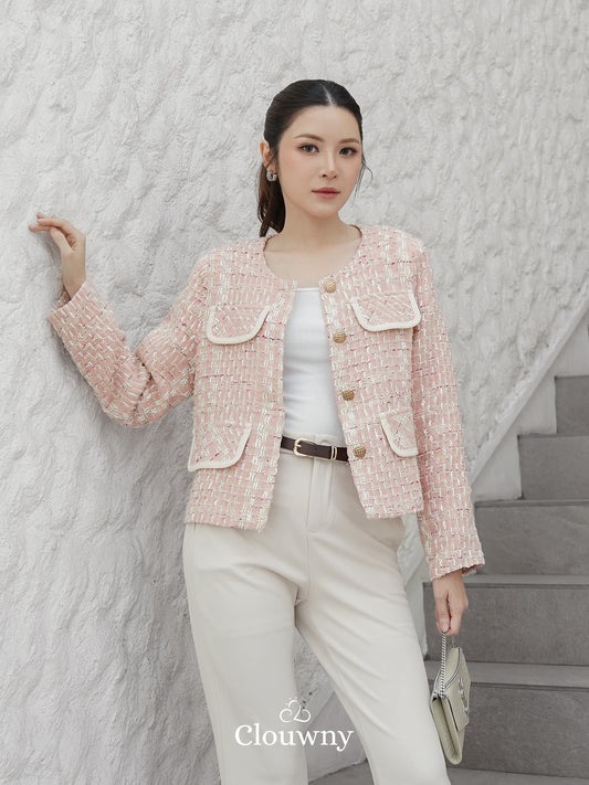 Geya Tweed Blazer - Pink