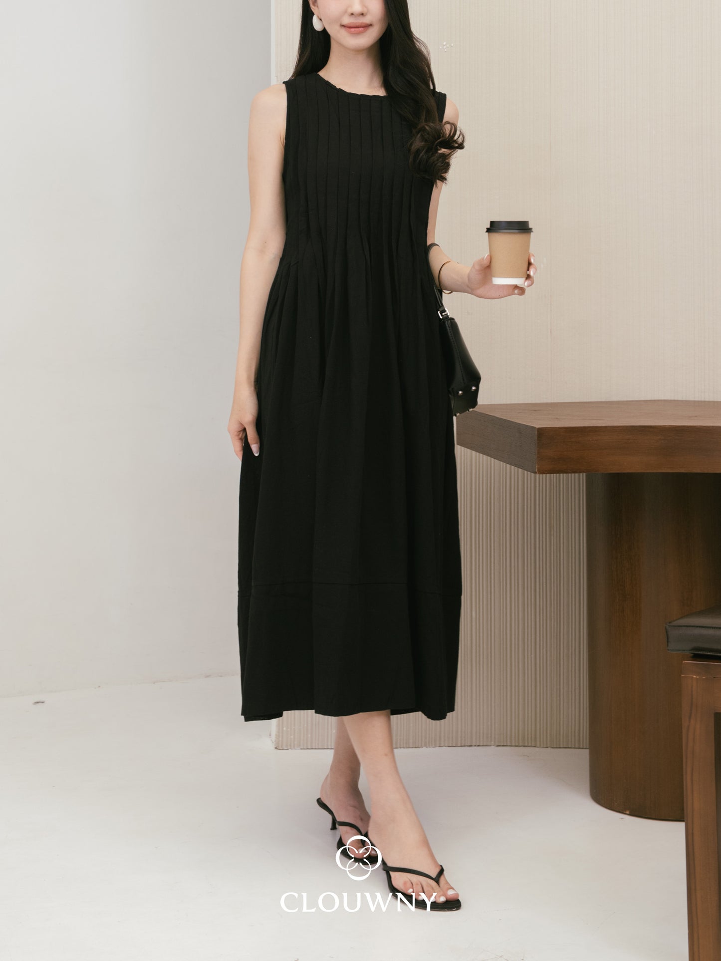 Siena Linen Maxi Dress - Black