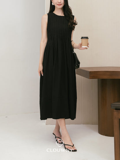 Siena Linen Maxi Dress - Black