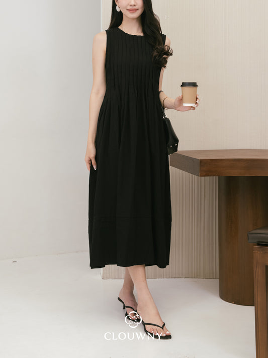 Siena Linen Maxi Dress - Black