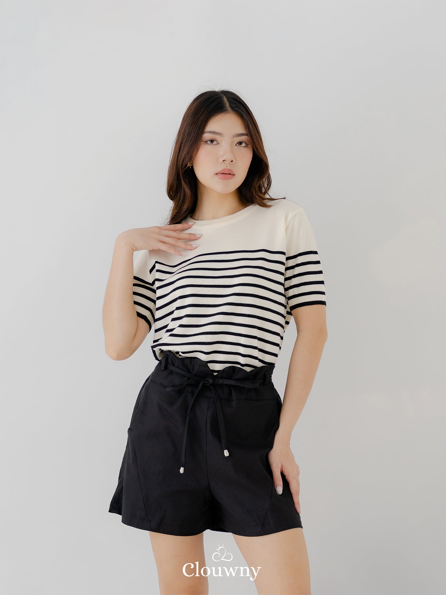 Yoshi Stripes Top - Broken White