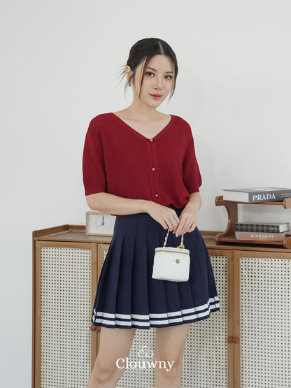 Vianey Knit Top - Maroon