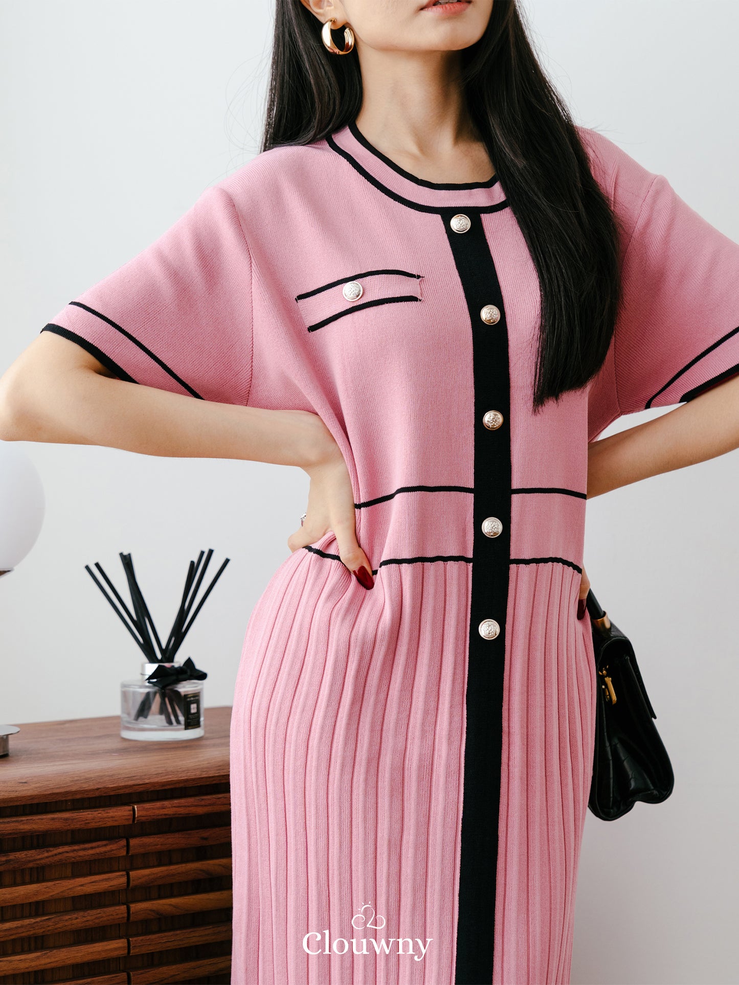 Noir Knit Dress - Pink