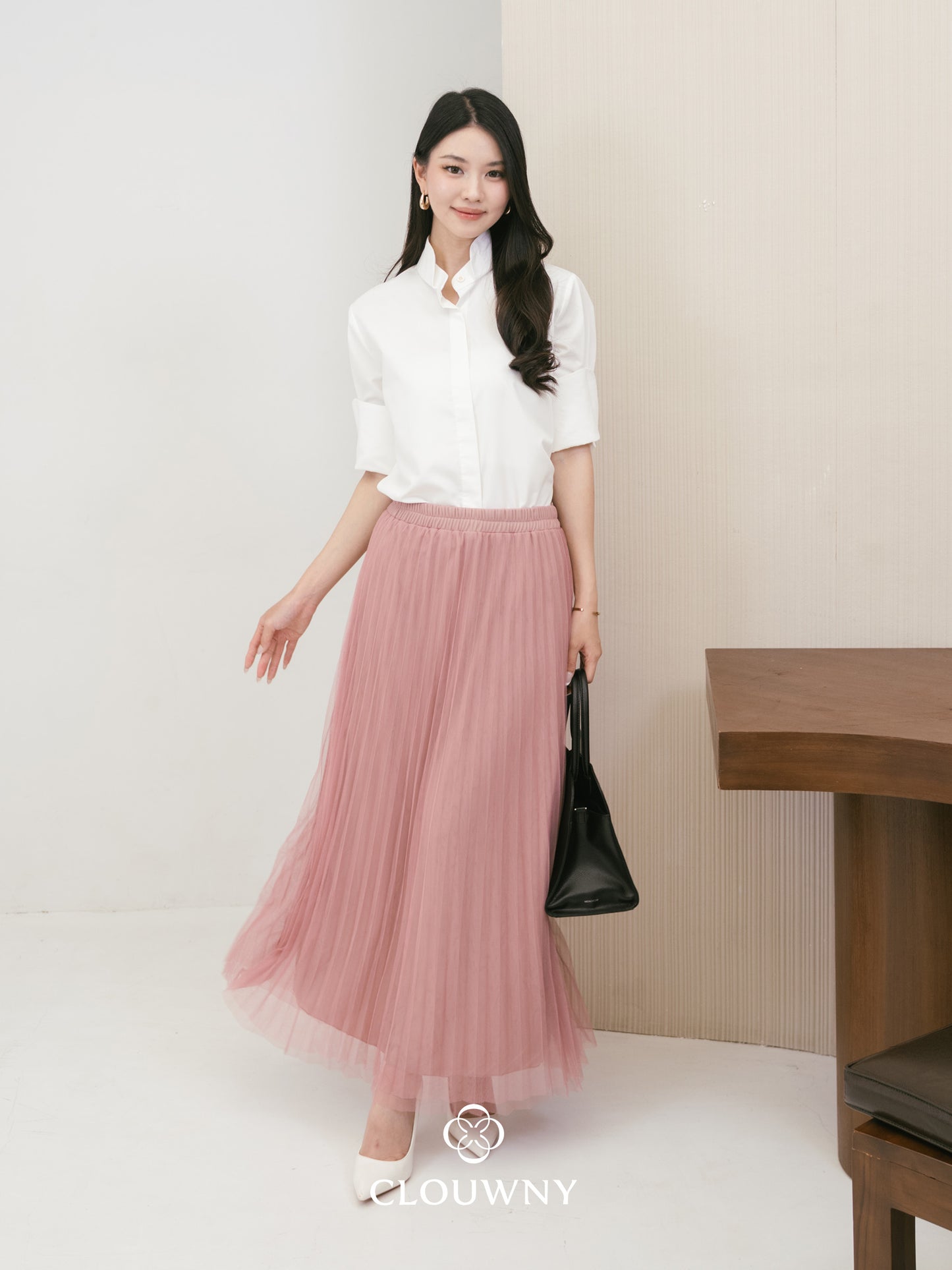 Onyva Tutu Pleats Skirt - Pink