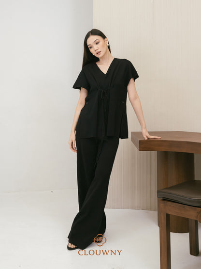 Master Vneck Knit Set - Black