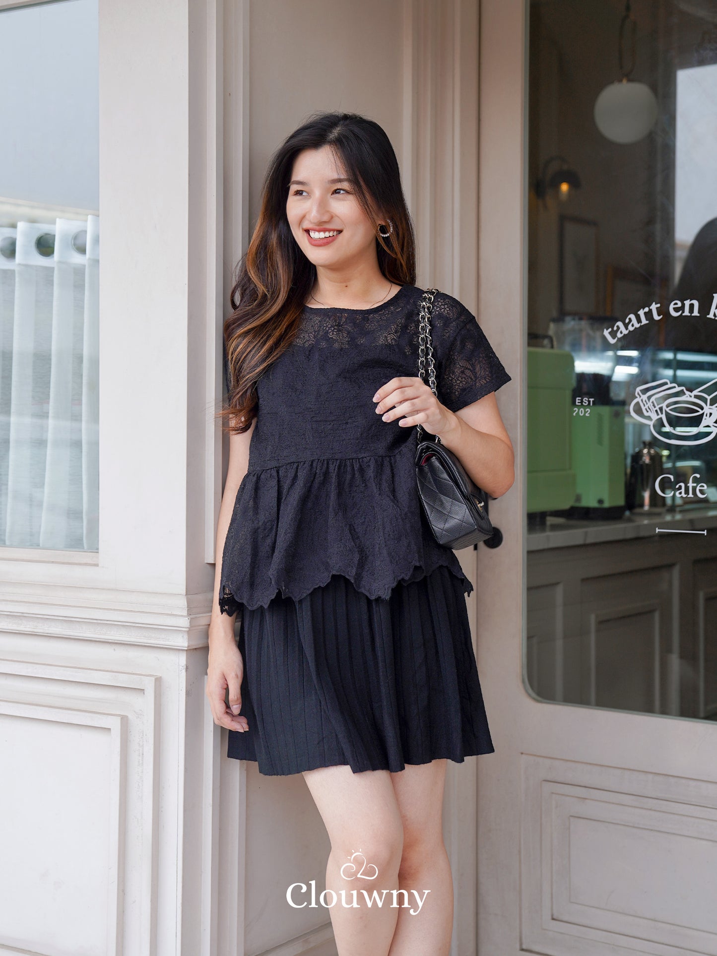 Elsya Lace Blouse - Black