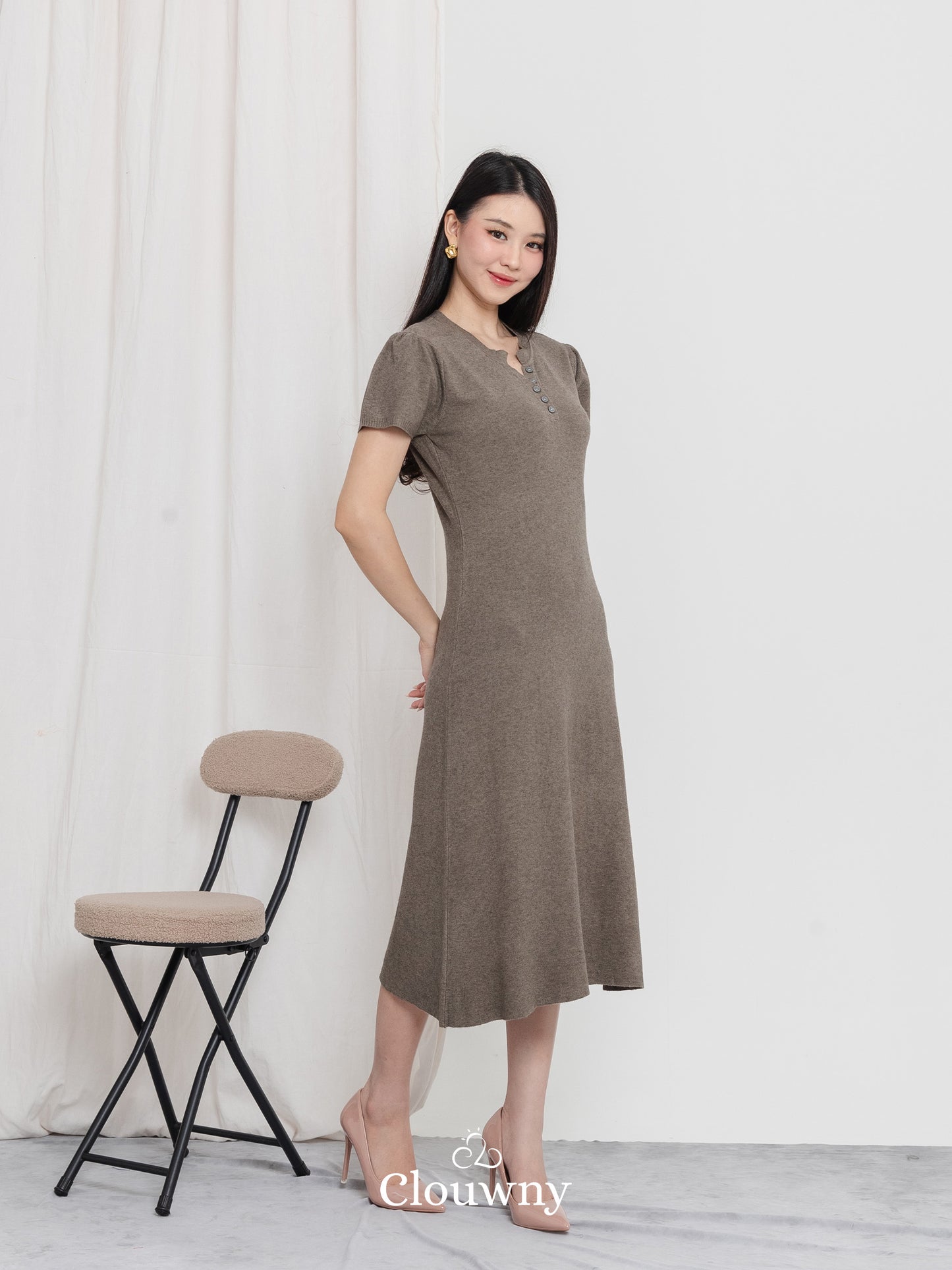 Konsta Knit Dress - Dark Beige