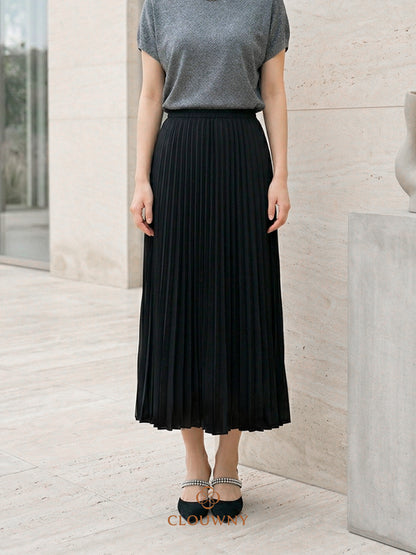 Aretha Pleated Skirt - Black
