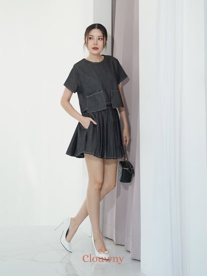 Kimi Pleated Skort - Grey