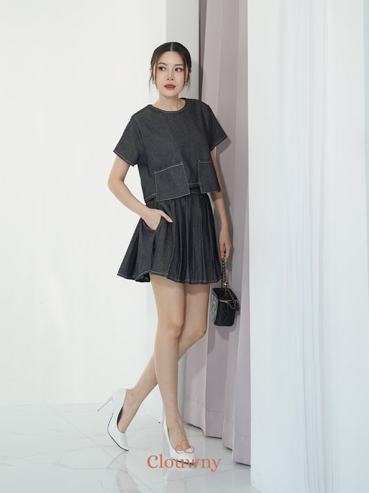 Kimi Pleated Skort - Grey