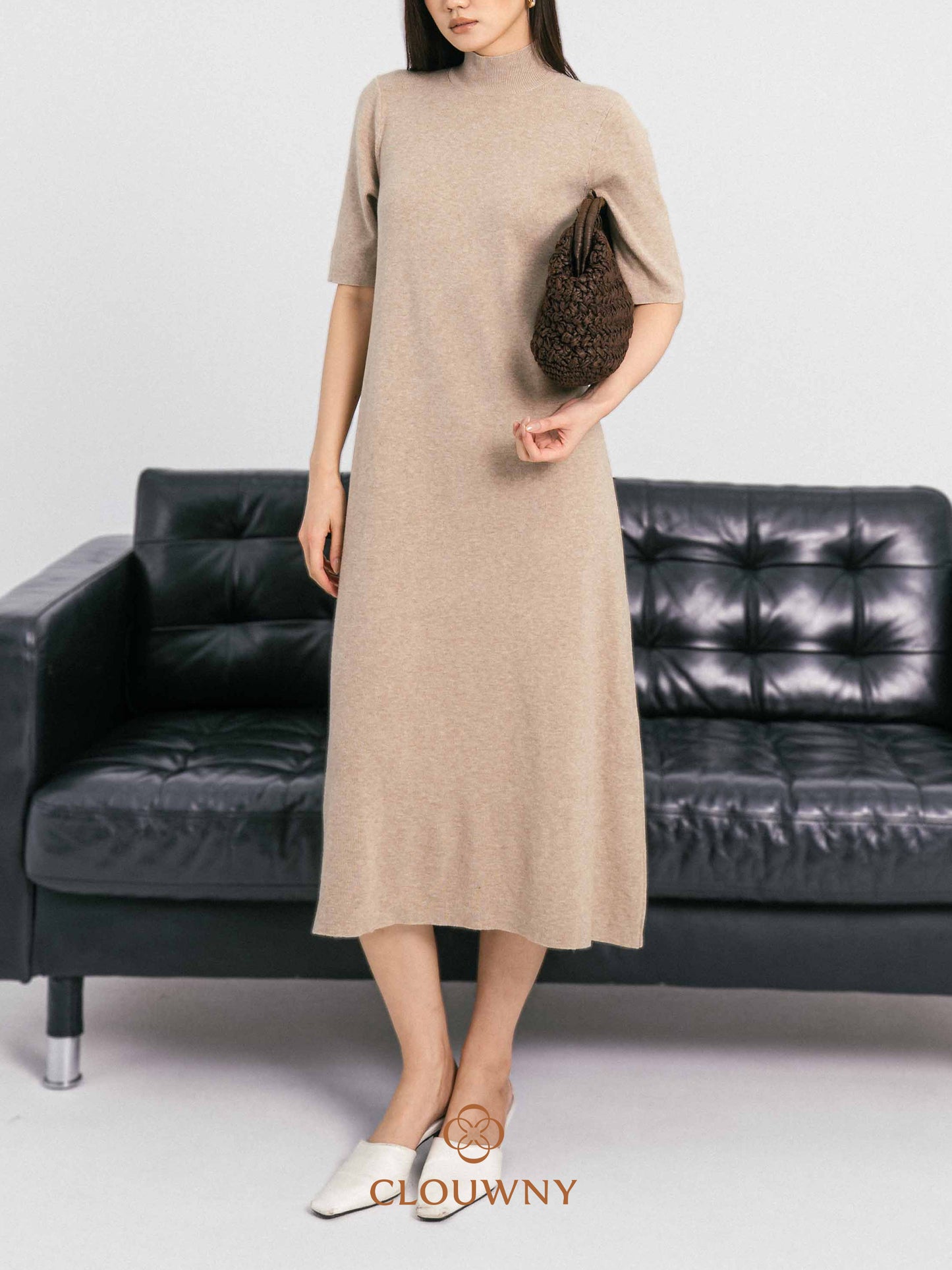 Mirage Turtle Knit Dress - Khaki