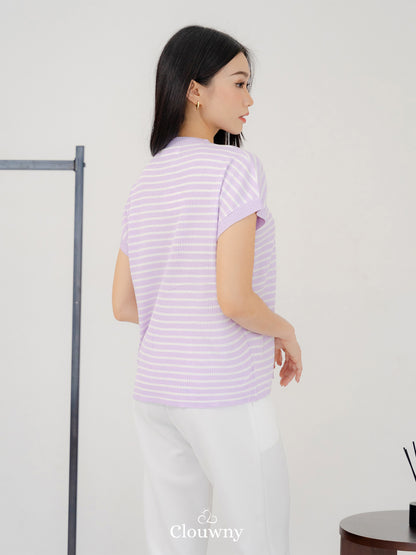 Molly Stripes Top - Lavender