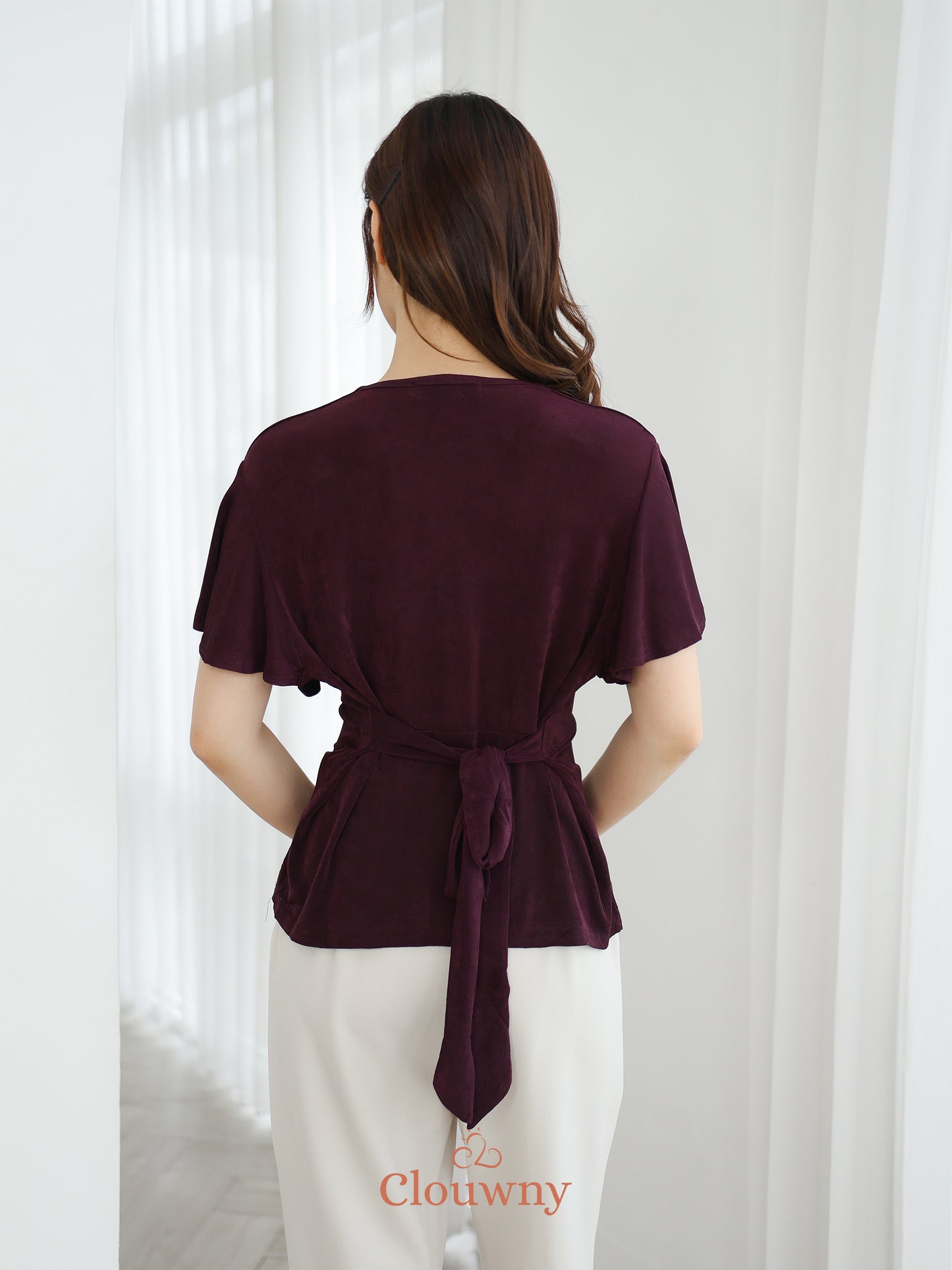 Cora Bow Knit Top - Magenta