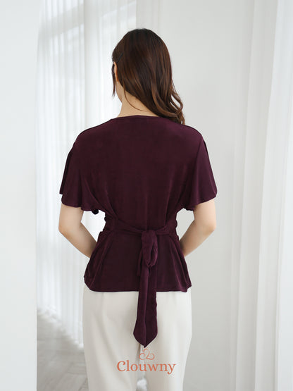 Cora Bow Knit Top - Magenta