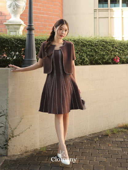 Girona Stitches Knit Set - Coffee