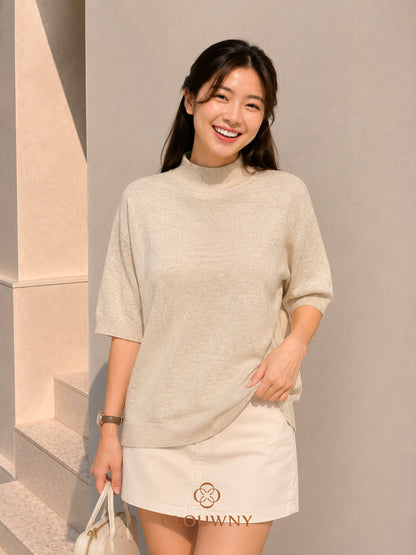 West Round Knit Top - Oat