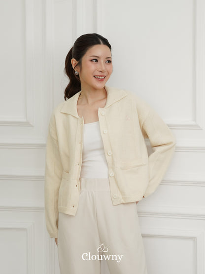 Gratia Pocket Knit Cardigan - Cream