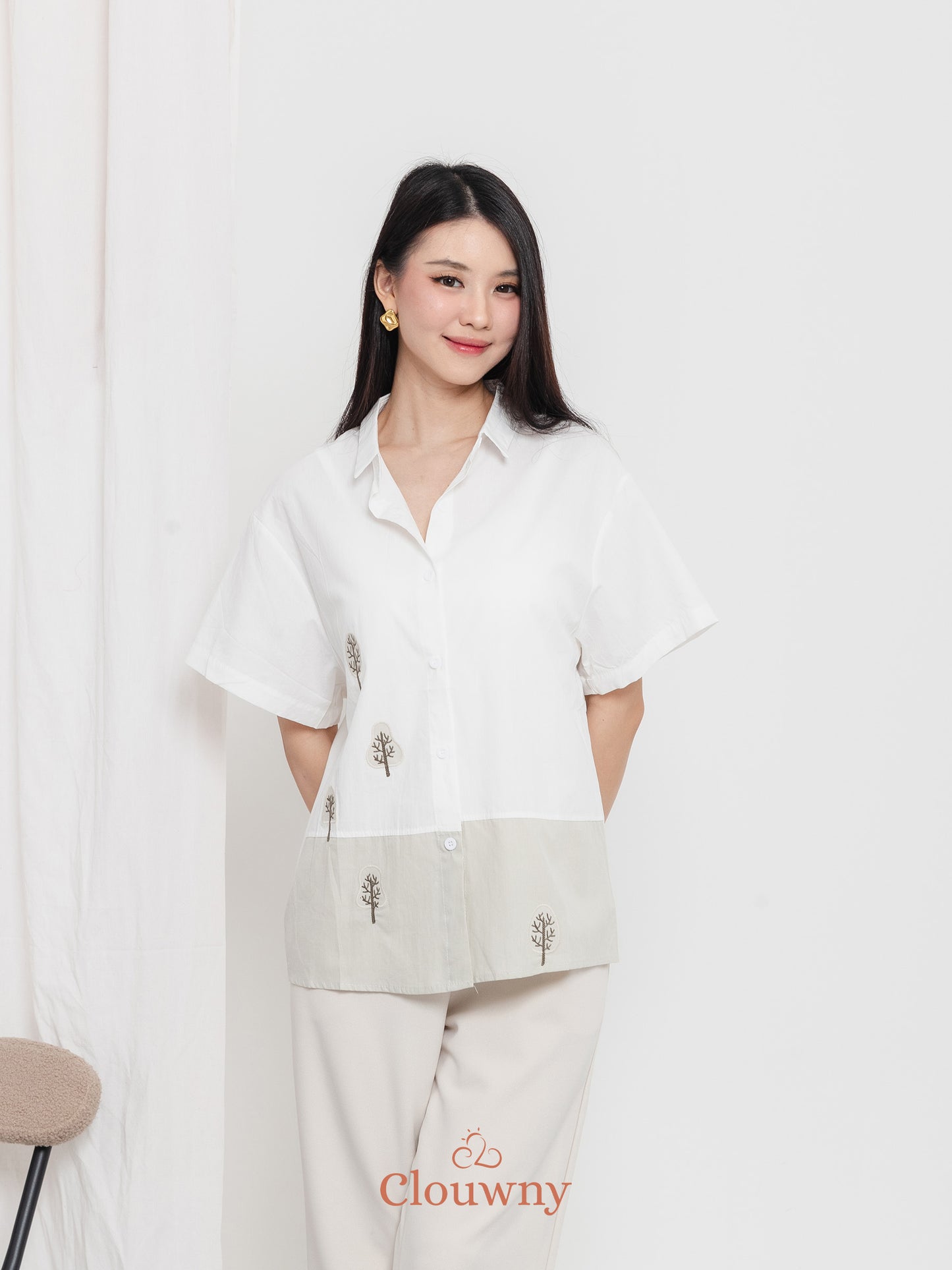 Yolka Cotton Shirt - White