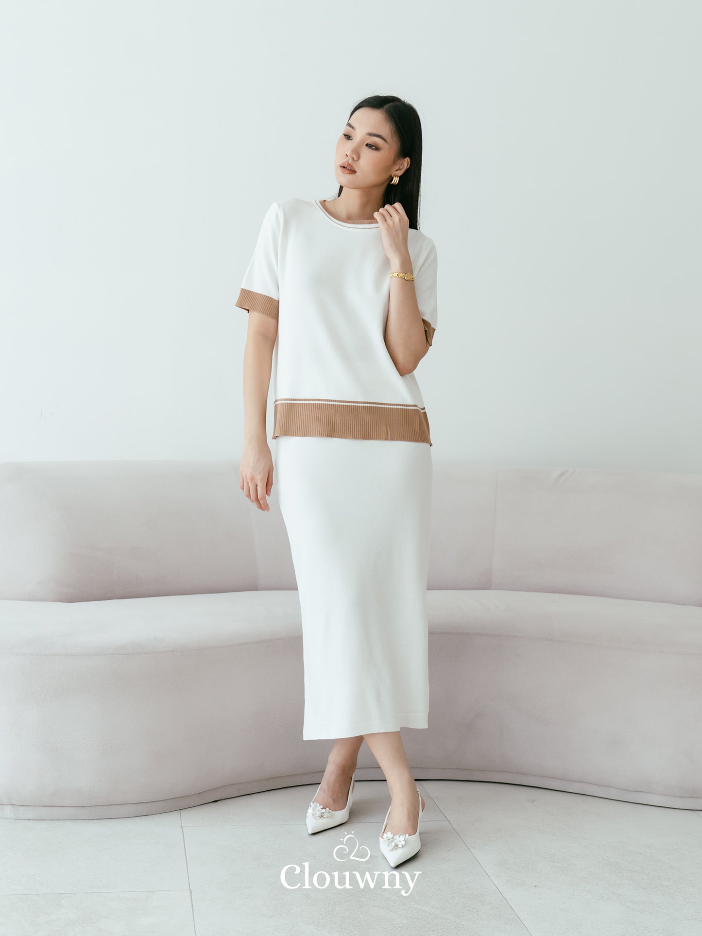 Aubrey Knit Set - White