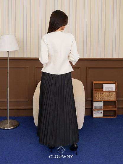 Aretha Pleated Skirt - Black