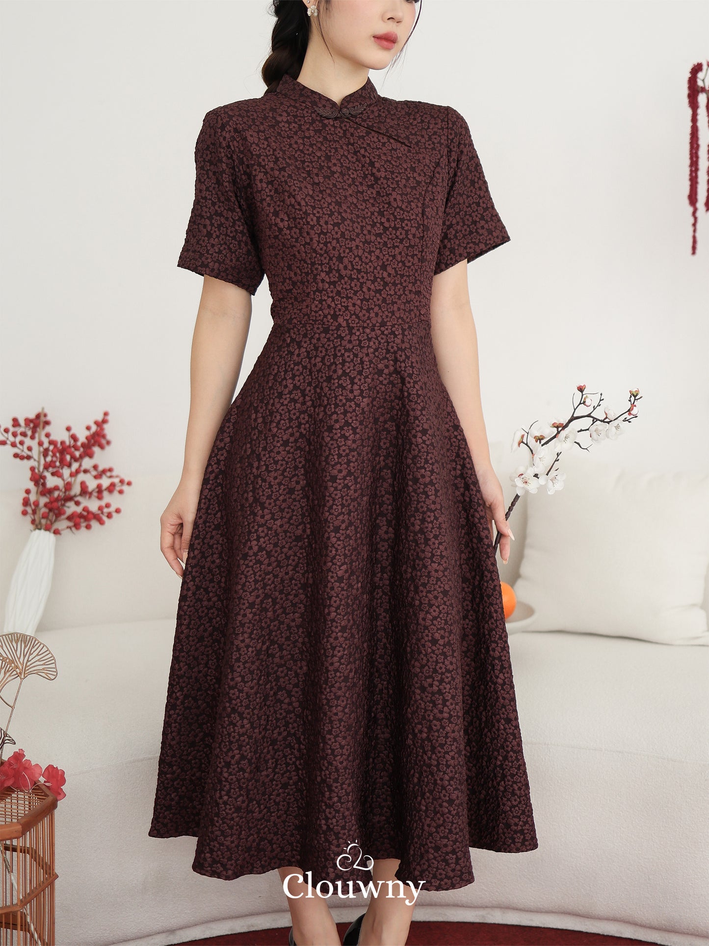 Ichigo Shanghai Dress - Wine