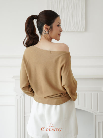 Beatrix Sabrina Knit Top - Khaki