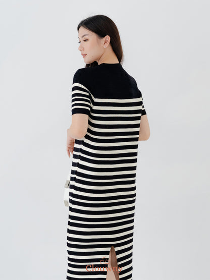 Mona Stripes Dress - Black