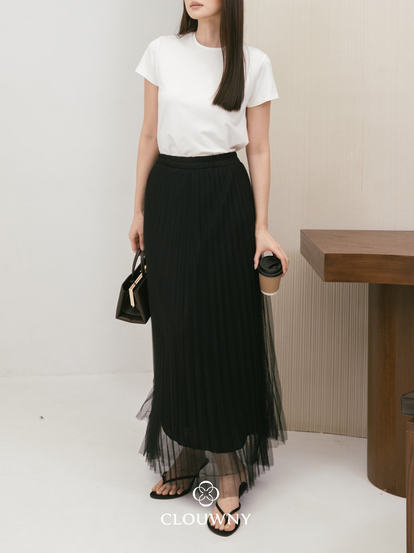 Onyva Tutu Pleats Skirt - Black