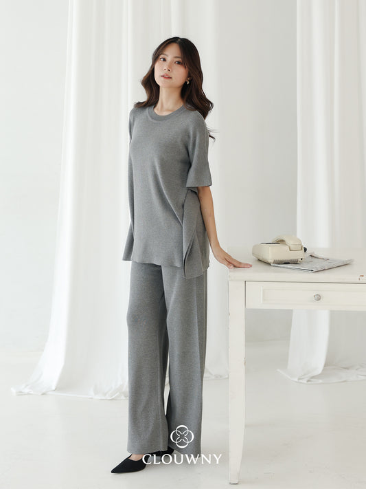 Joel Batwing Knit Set - Grey