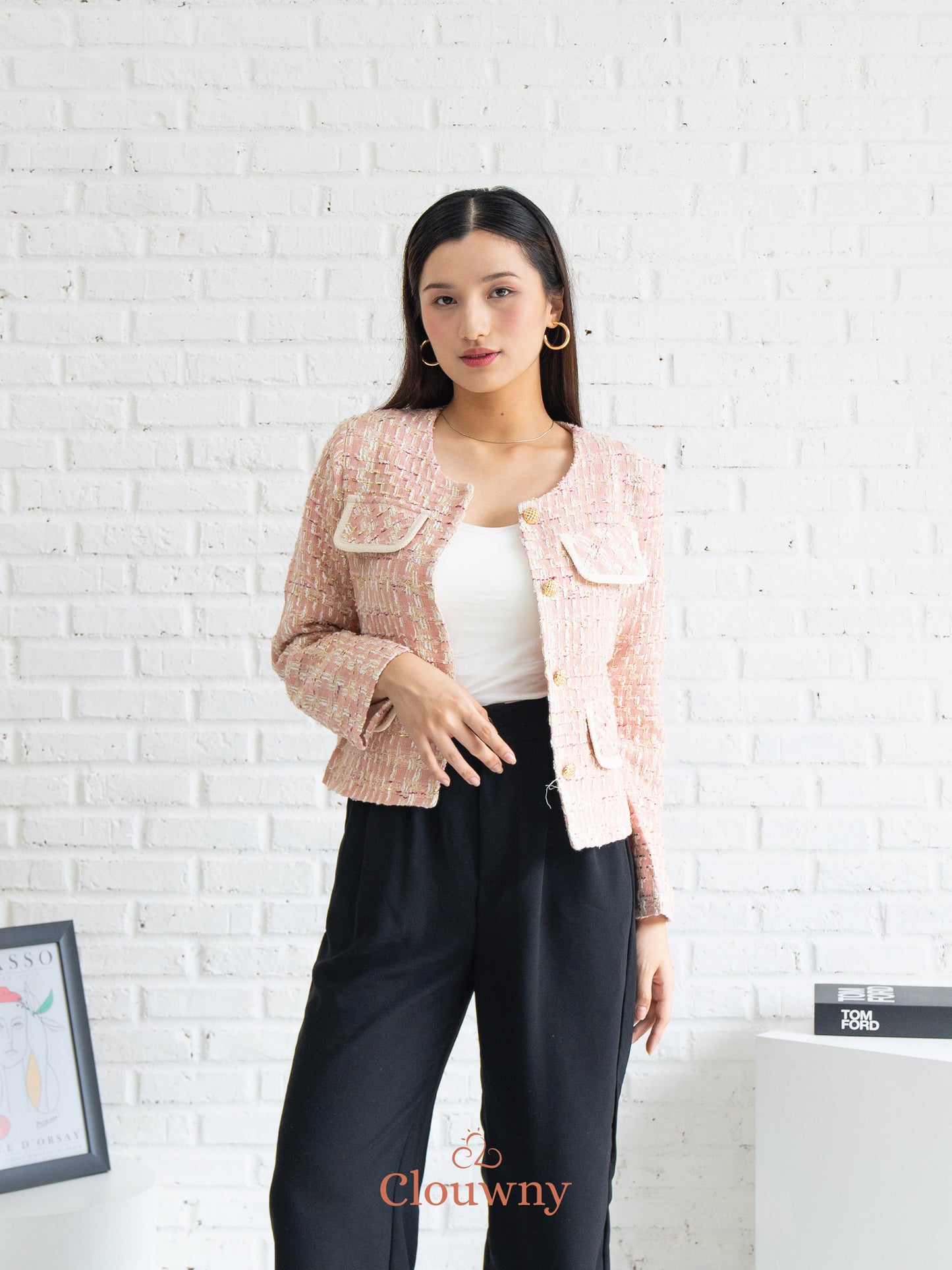 Geya Tweed Blazer - Pink