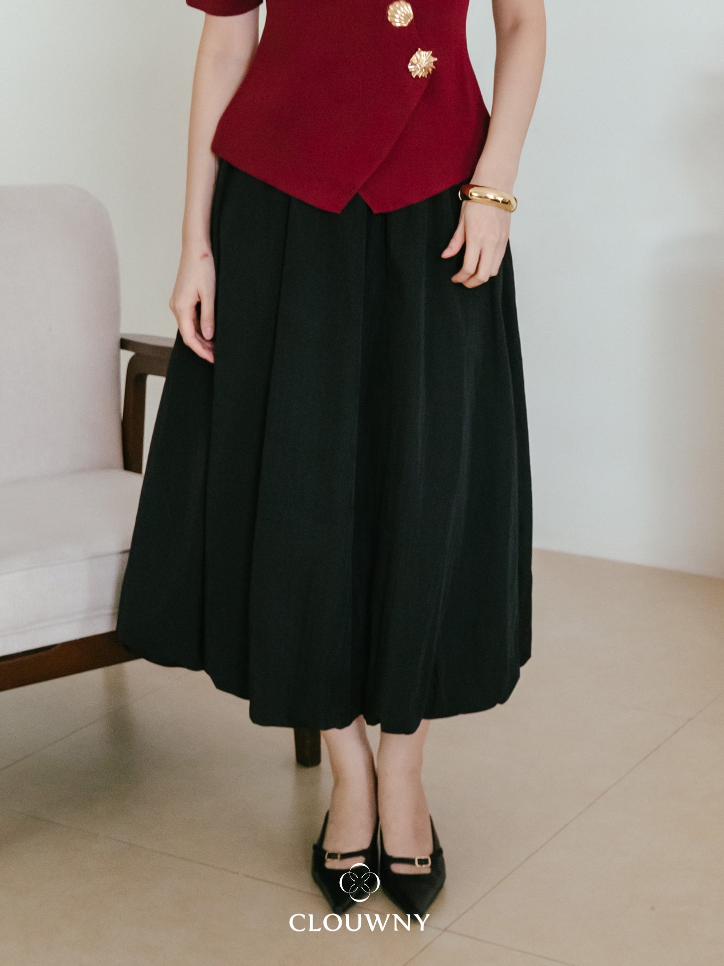 Elowen Ballon Skirt - Black