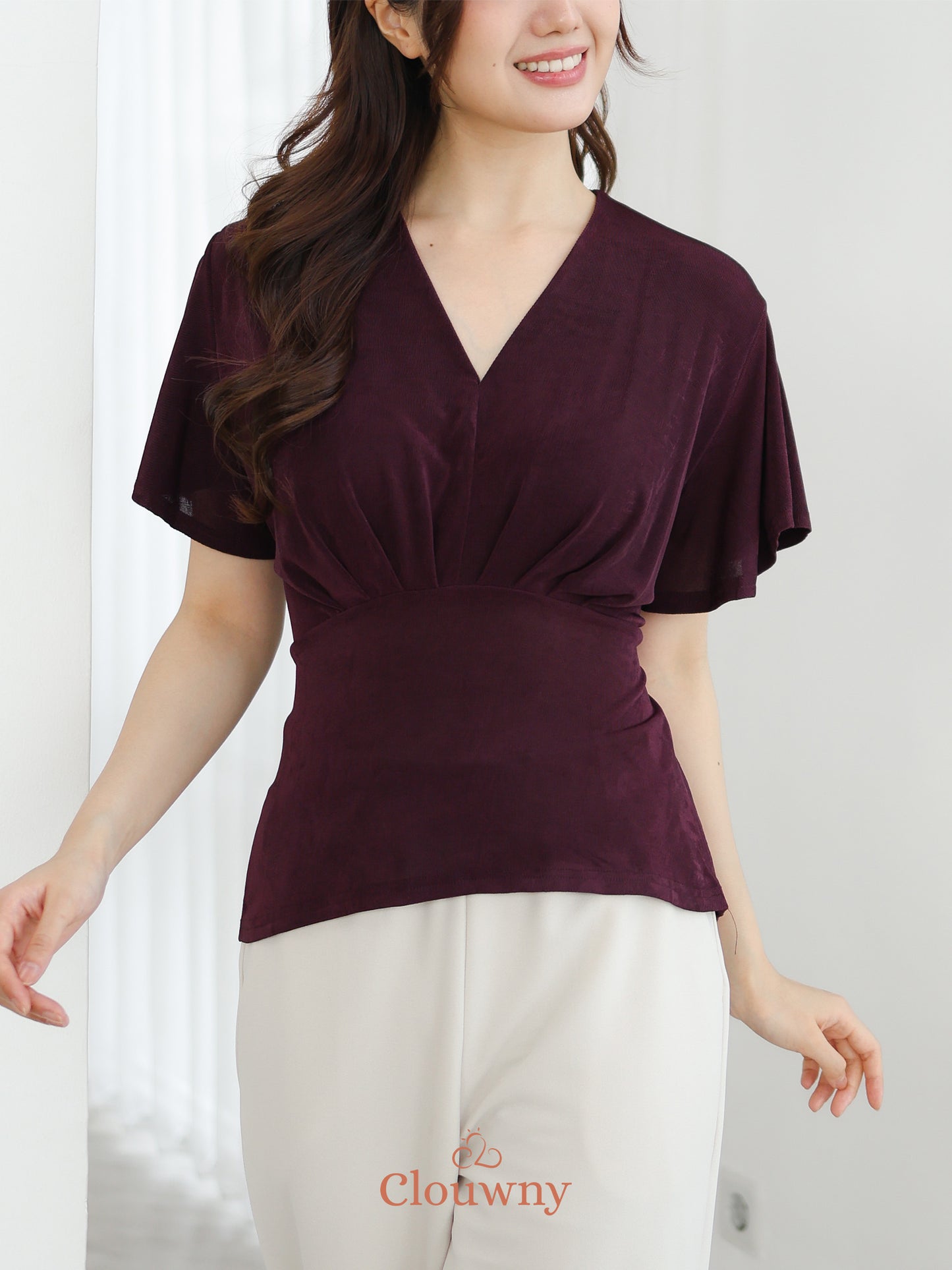 Cora Bow Knit Top - Magenta