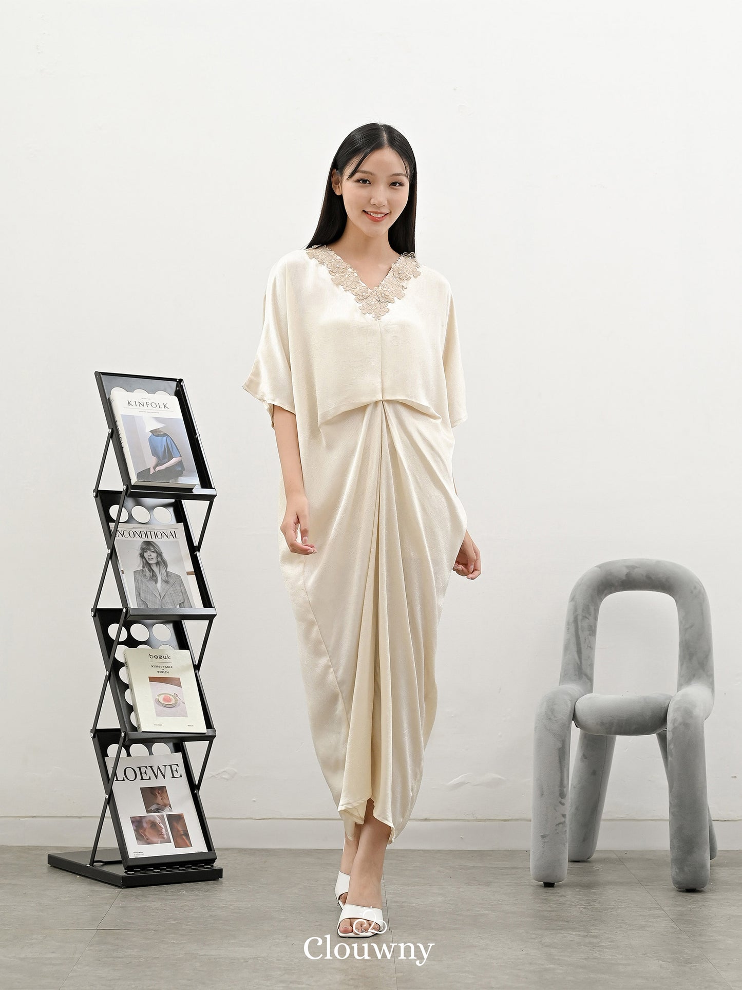 Neba Kaftan Dress - Cream