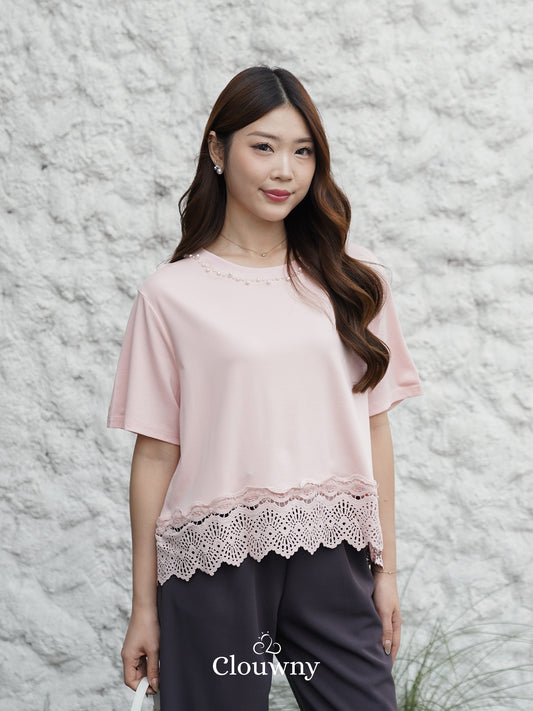 Megan Pearl Blouse - Pink