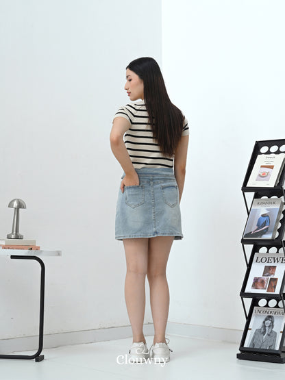 Rin Flip Waist Skort - Light Blue