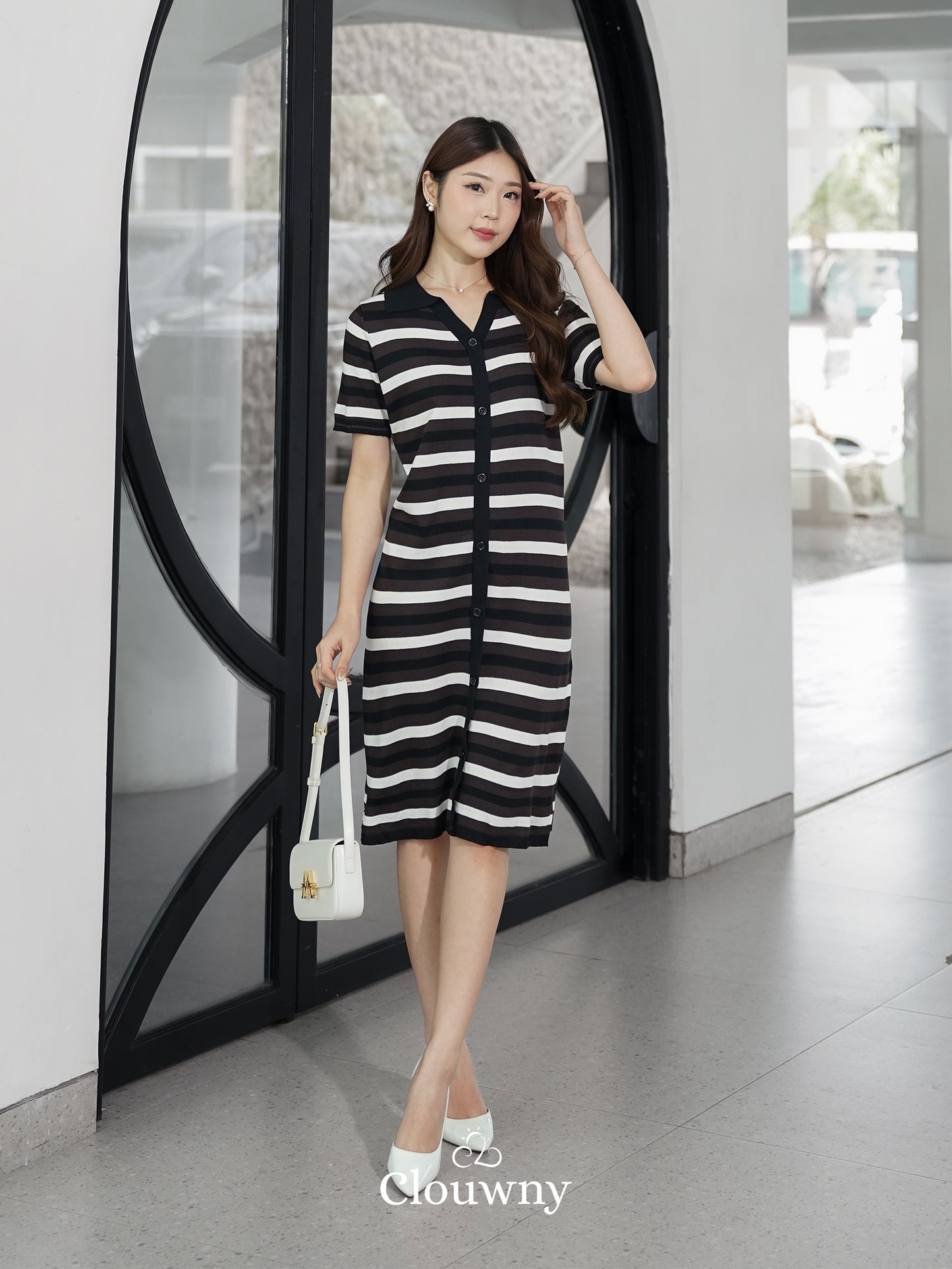 Butter Stripes Dress - Coffee