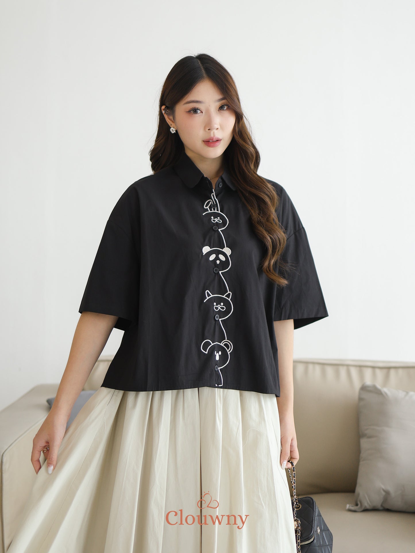 Friends Cotton Shirt - Black