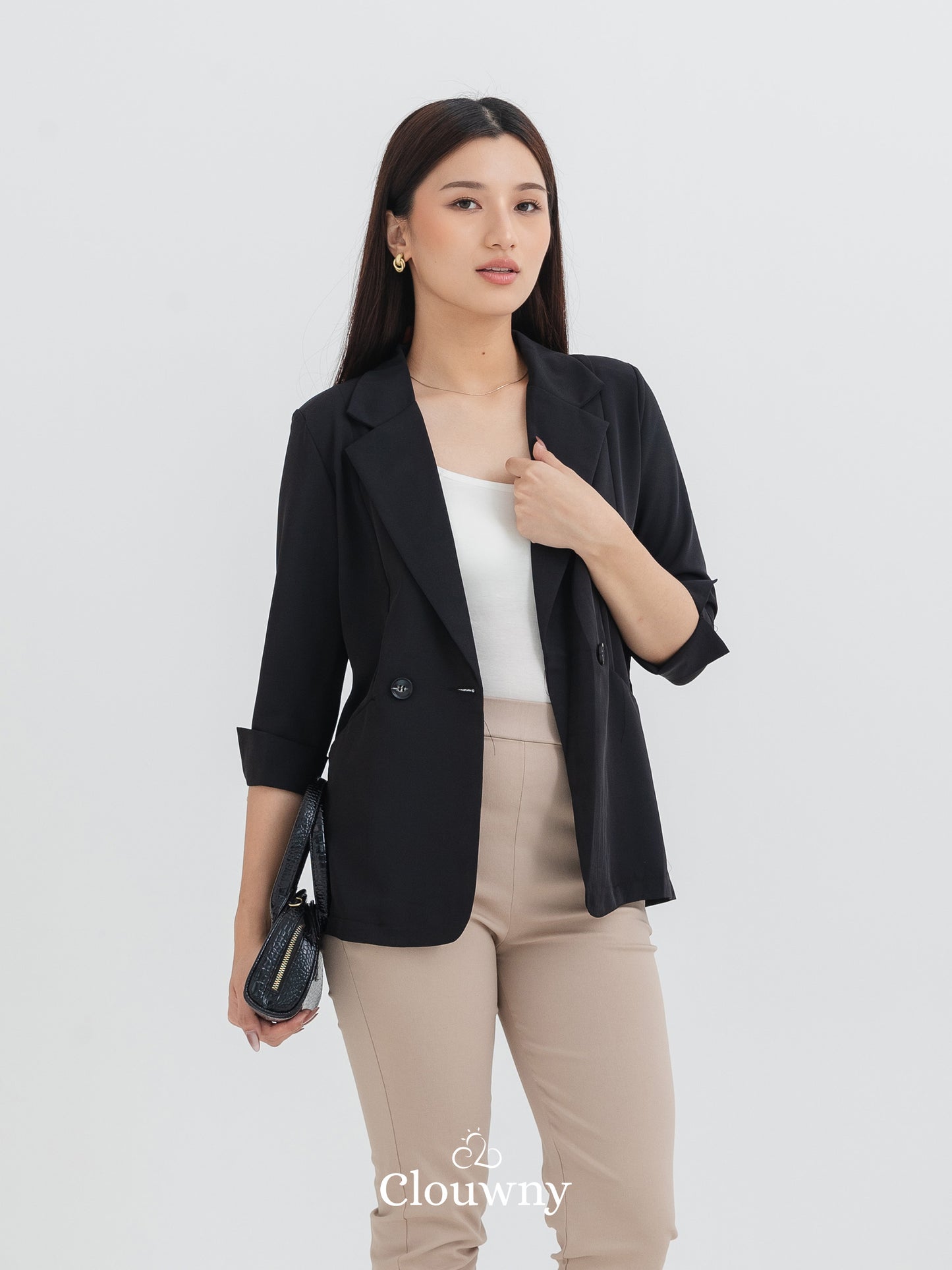 Jack Button Blazer - Black