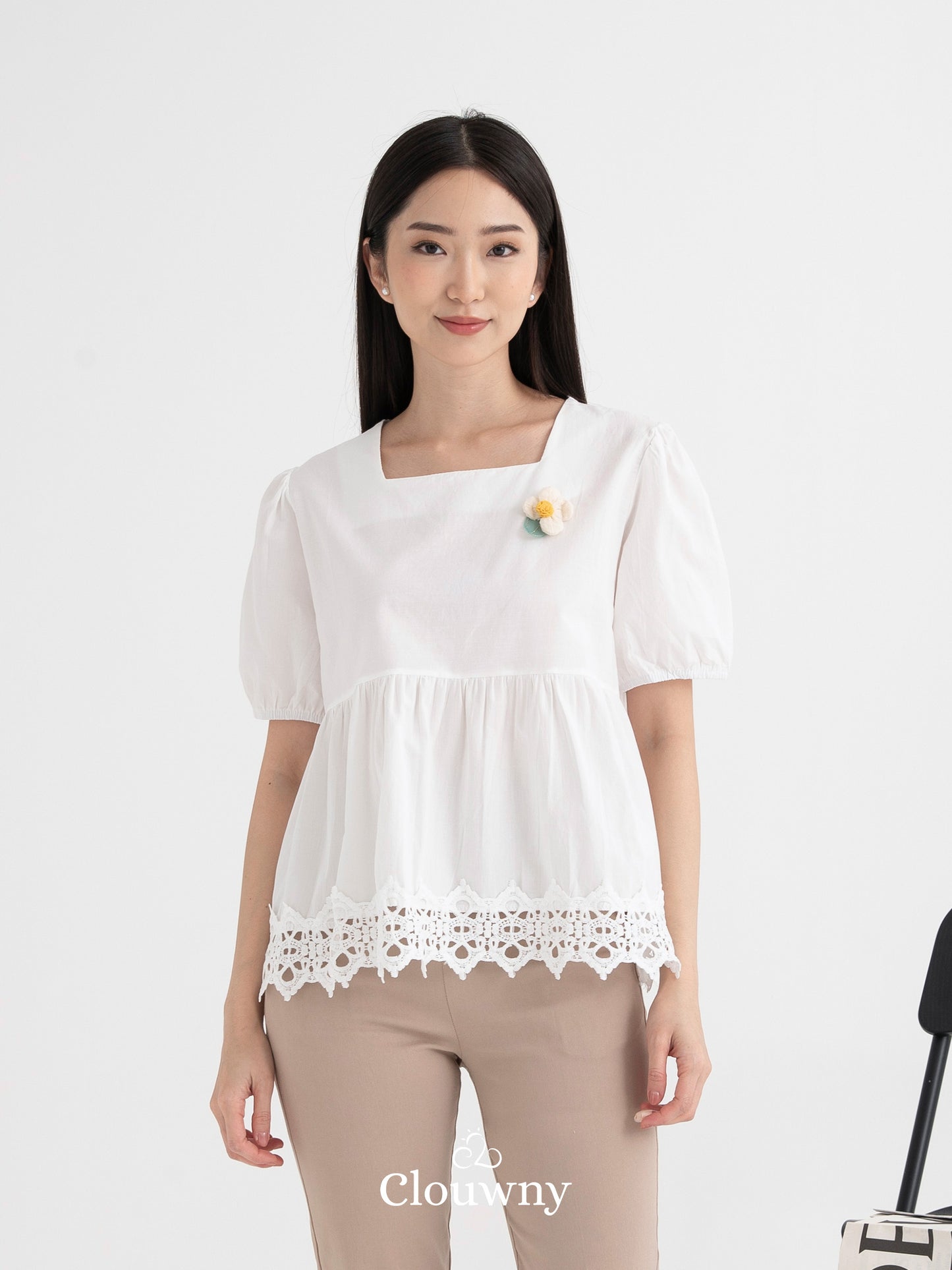 Clara Baby Doll Top - White