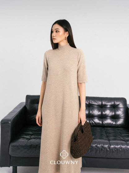 Mirage Turtle Knit Dress - Khaki