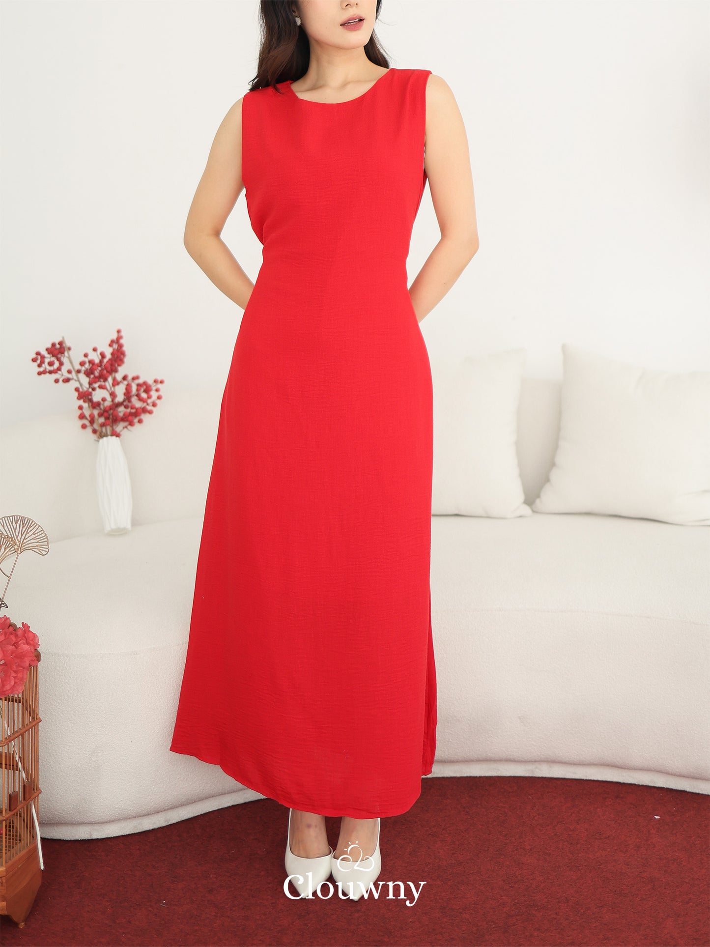 Barla Loose Dress - Red