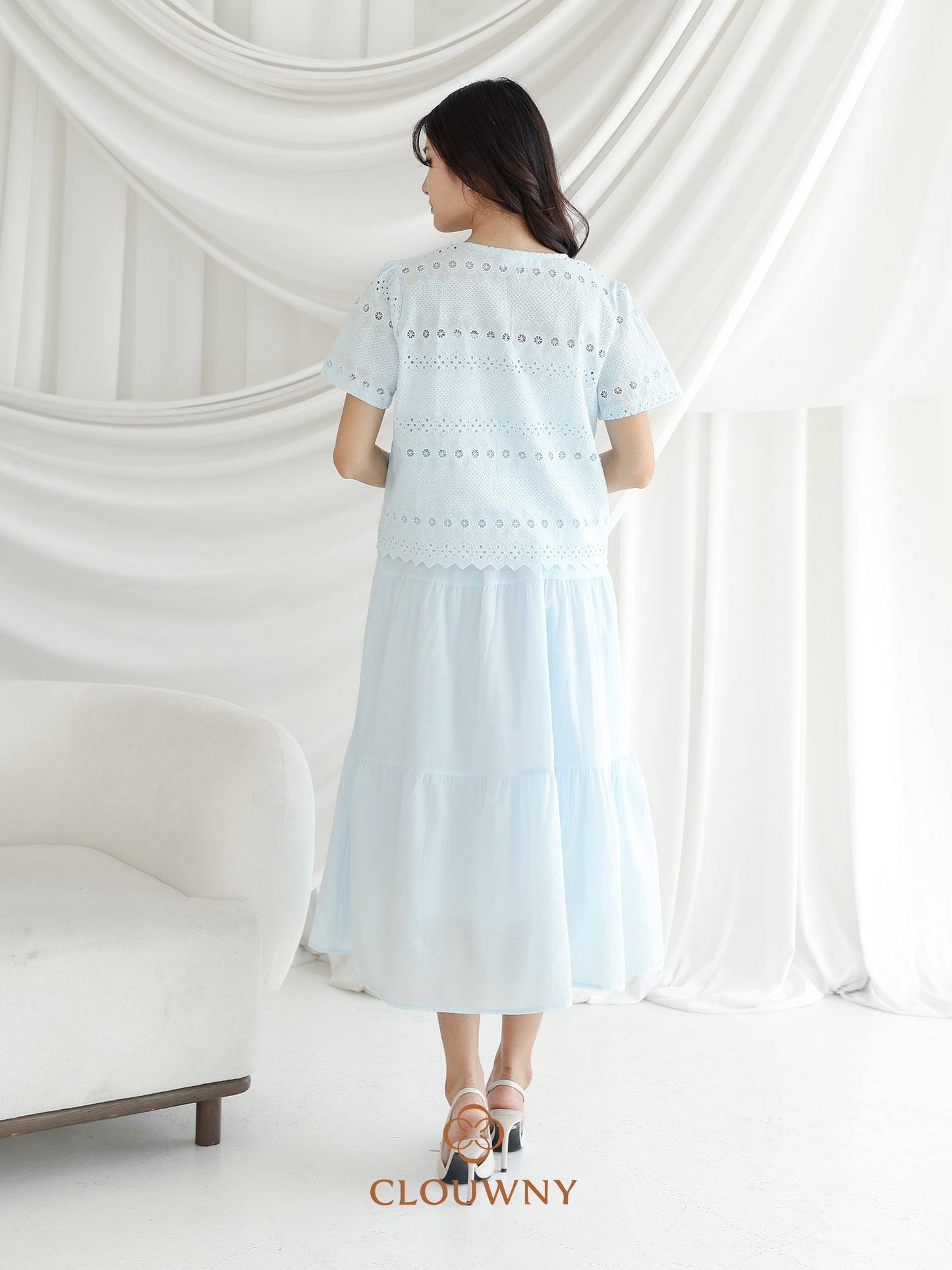 Silca Rubber Broderie Dress - Blue