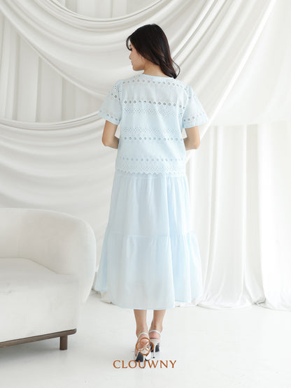Silca Rubber Broderie Dress - Blue
