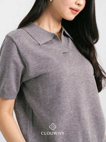 Bethani Collar Knit Set - Grey