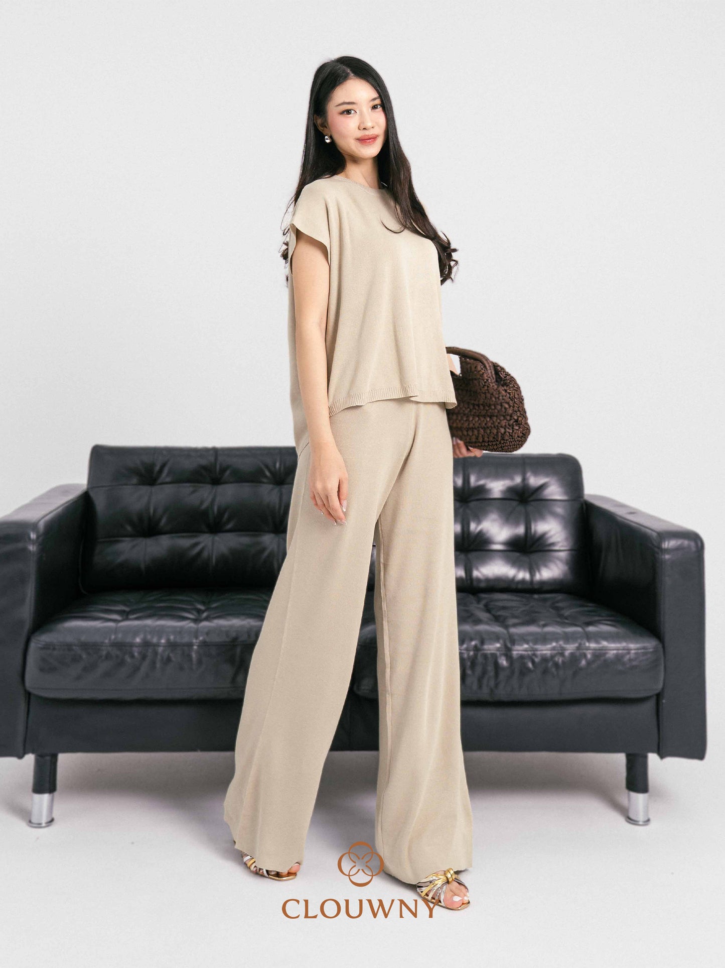 Goldie Round Knit Set - Khaki