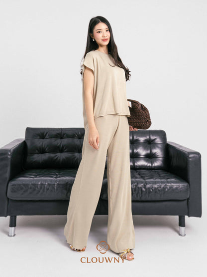 Goldie Round Knit Set - Khaki