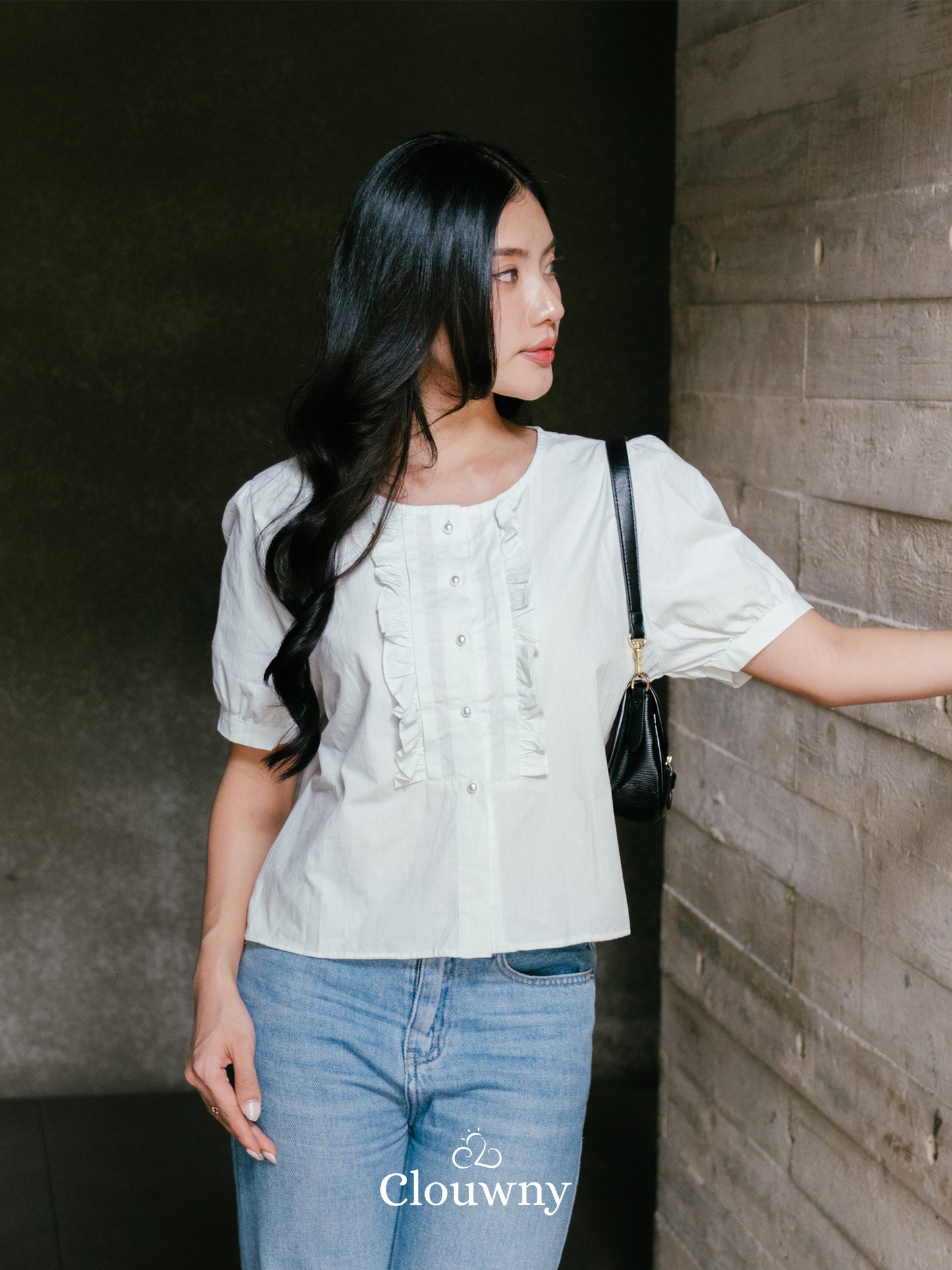 Sada Ruffle Cotton Blouse - Mint