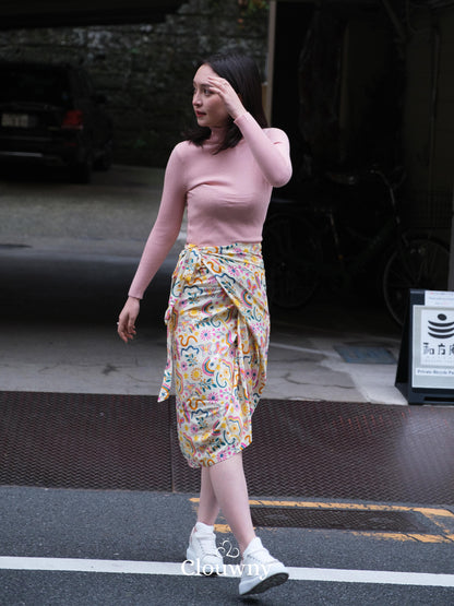 Tsuki Wrap Skirt - Cream